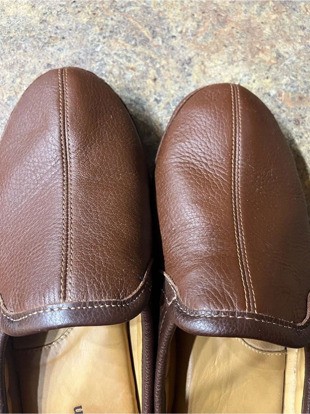 L.L.Bean Elkhide Leather Slipper Scuffs Men’s 10M Brown 272349 Slip On